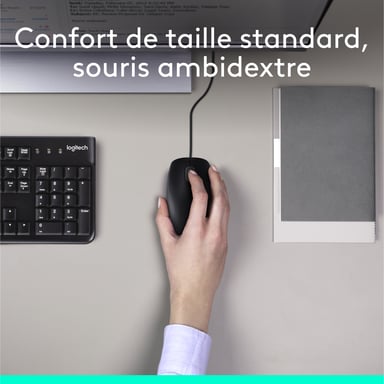 Logitech Desktop MK120 teclado Ratón incluido USB AZERTY Francés Negro