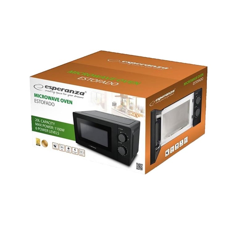 Micro-Ondes Simple Esperanza EKO011 – 700W, 20L, Contrôle Mécanique - vue 6