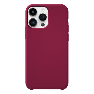 Coque silicone unie Soft Touch Rouge Passion compatible Apple iPhone 14 Pro