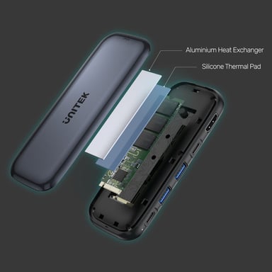 UNITEK uHUB H6 USB Tipo C 10000 Mbit/s Gris