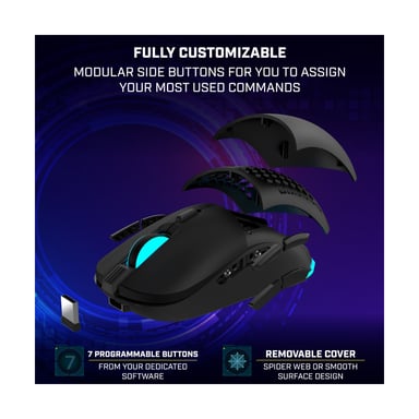 Souris Gaming sans Fil Newskill Arakne Elite RGB 16.000 DPI - FBA Professionnelle Ambidextre