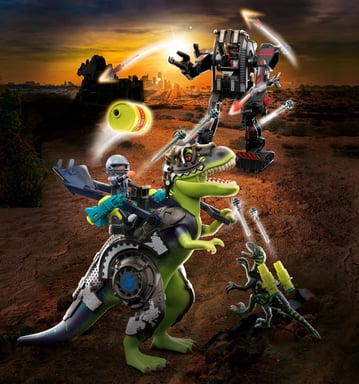 Playmobil Tiranosaurio y robot gigante