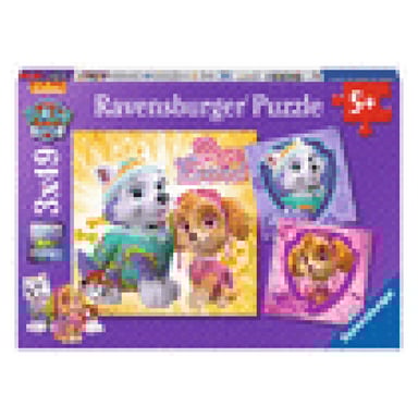 3x49 piezas Puzzle de la Patrulla: Skye y Everest para niños