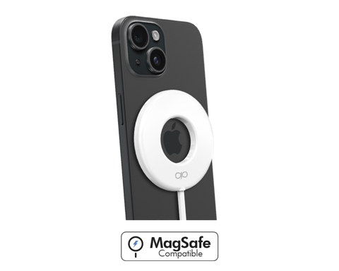 Chargeur sans fil Magnétique MagSafe 15W Qi + Chargeur Blanc et Argent + Garantie à vie Force Power