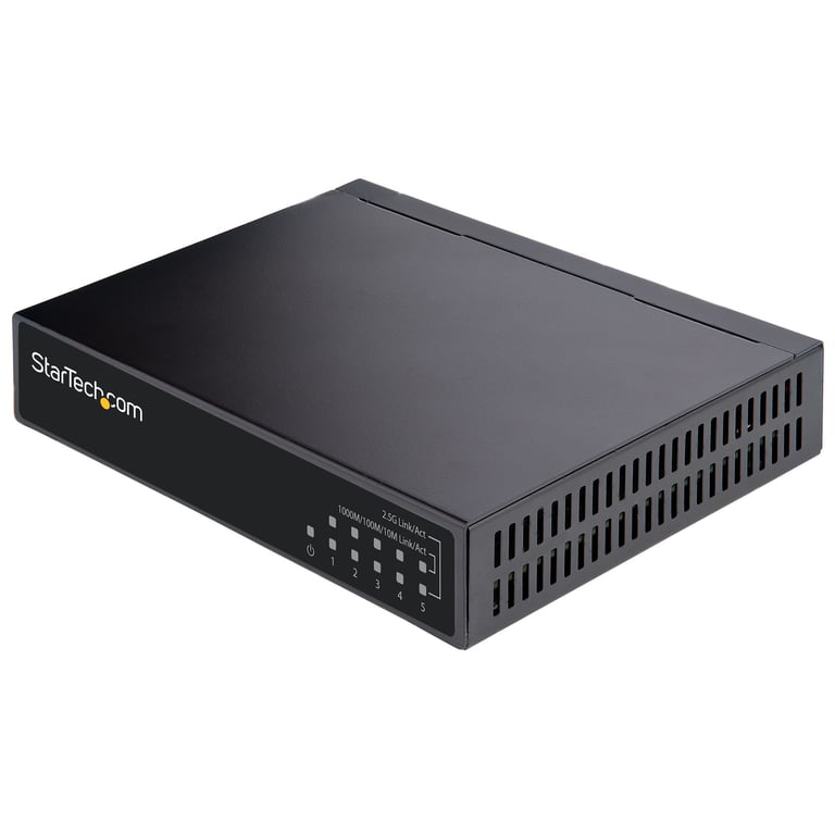 StarTech.com Commutateur 2.5G non géré Commutateur Gigabit à 5 ports Commutateur Ethernet 2.5GBASE T non géré Répartiteur Ethernet Rail Din ou montage mural Gigabit Auto MDIX 9K Jumbo Neuf