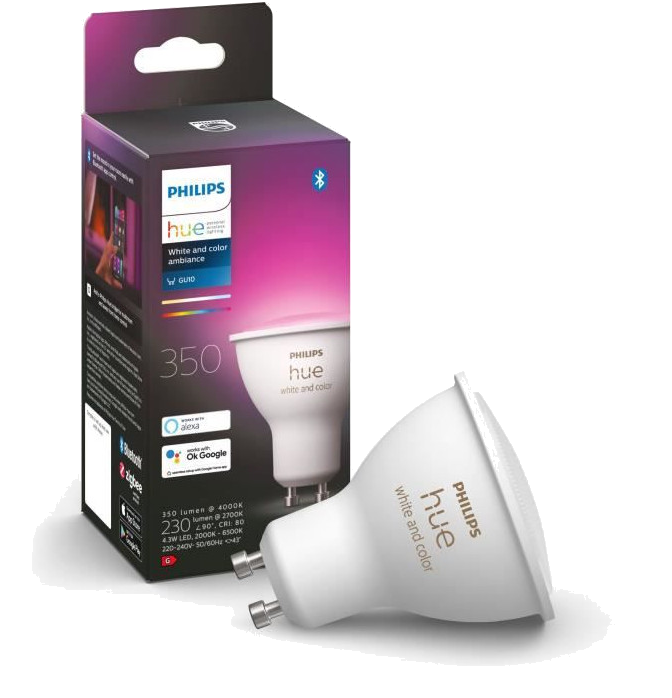 PHILIPS Hue Connectée White & Color Ambiance - Ampoule LED GU10 -  Compatible Bluetooth