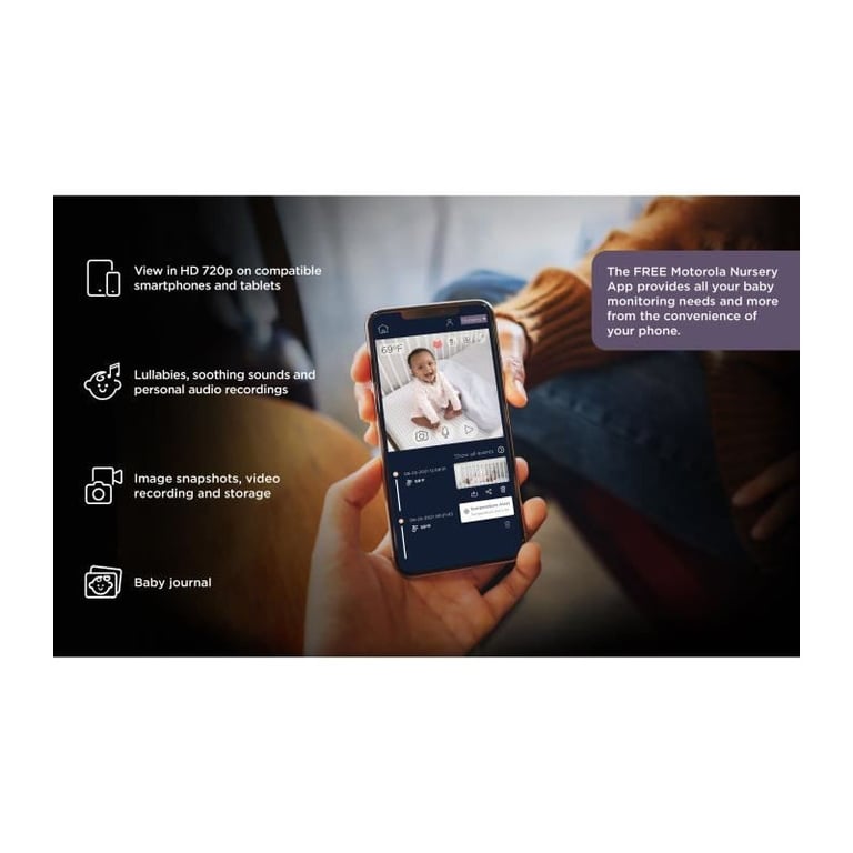 Moniteur vidéo Wi fi MOTOROLA VM85 5 300 Connecté Ecran Infrarouge - vue 9