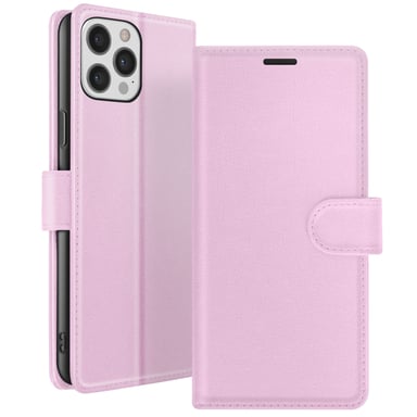 Zanaé Funda tipo cartera para iPhone 12 Pro Max con soporte y lengüeta magnética Rosa