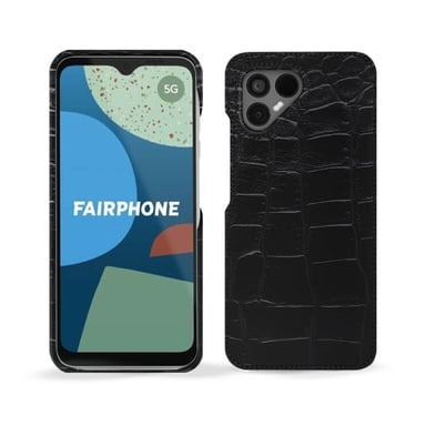 Coque cuir Fairphone 4 -  - Noir - Cuir Abaca