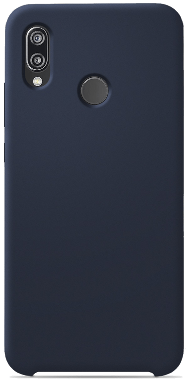 Coque silicone unie compatible Soft Touch Bleu nuit Huawei P20 Lite
