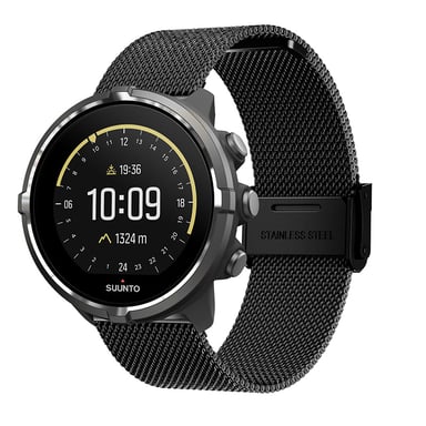 Correa de reloj de acero inoxidable para Suunto 9 Baro/7/d5/Spartan Black 22 mm