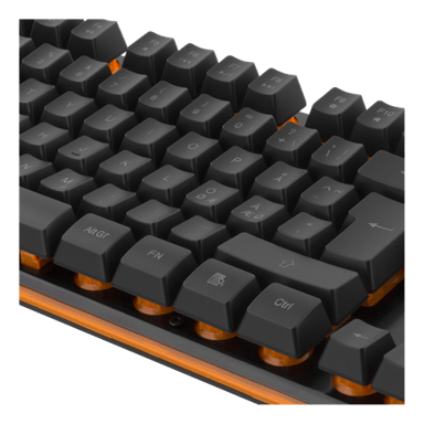 DELTACO GAMING - DK210 - Tastiera a membrana in alluminio a 105 tasti, LED arancione, QWERTY