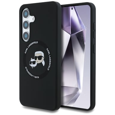 Étui Karl Lagerfeld en silicone Double Heads MagSafe pour Samsung Galaxy S25