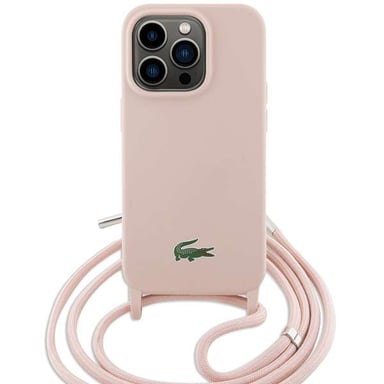 Étui Lacoste pour iPhone 15 Pro Max 6.7'' rose étui rigide Silicone Cord