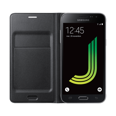 Flip Wallet negro para Samsung Galaxy J3
