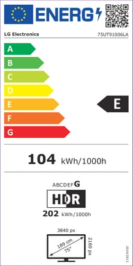 LG 75UT91006LA.AEU TV 1905 cm (75'') 4K Ultra HD Smart TV Wi-Fi Nero