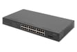 DIGITUS Switch di rete Gigabit a 24 porte, 19 pollici, non gestito, 2 porte uplink, SFP