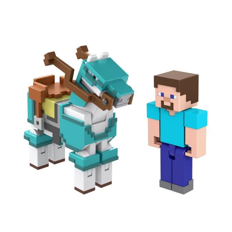 Minecraft - Steve Et Son Cheval En Diamant - Figurines DAction - Neuf