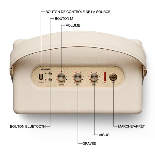 Enceinte Sans Fil Marshall Kilburn III – Bluetooth, Puissance 30W, Son 360° - vue 4