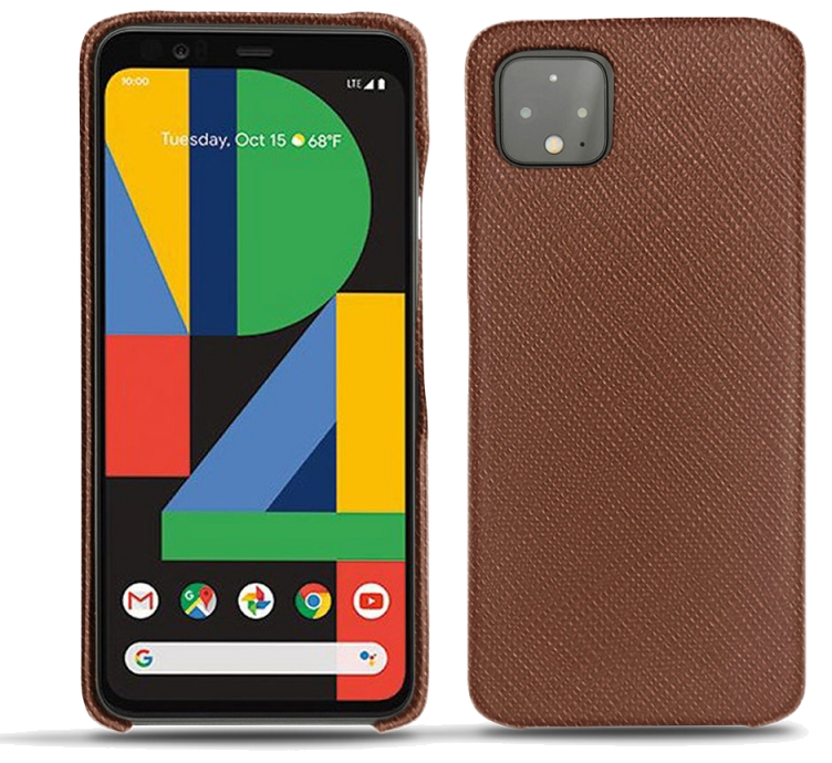 Coque cuir Google Pixel 4 XL - Coque arrièreMarron