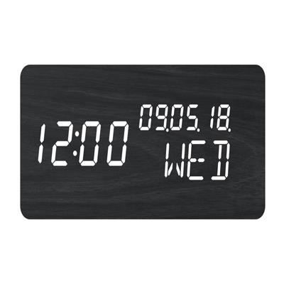 Réveil 4 en 1 EVOOM Modèle WOOD Horloge Thermomètre Calendrier Couleur Naturel Radio numérique - vue 6
