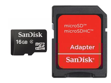 SanDisk 16GB MicroSDHC con adattatore 16GB Classe 4