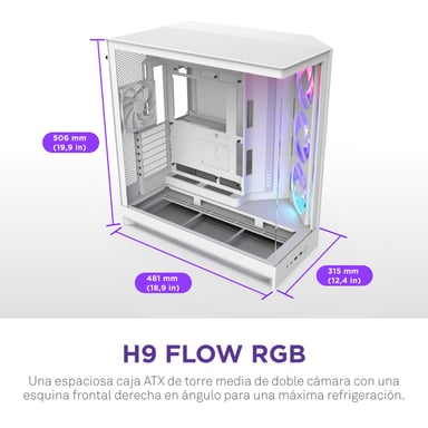 NZXT H9 Flow RGB Midi Tower Blanco