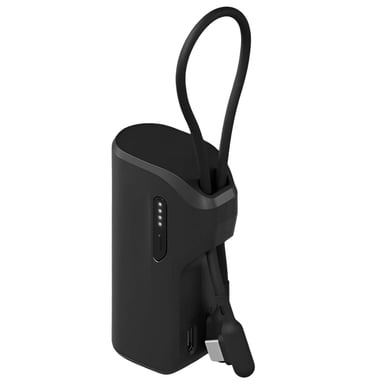 Powerbank Thumboost 5000mAh 2x Ports USB-C 20W avec Câble USB-C Noir
