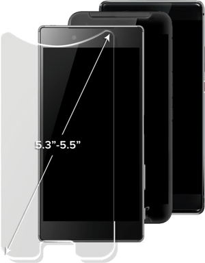 Protector de pantalla de cristal templado universal premium (5,3-5,5 pulgadas)