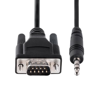 StarTech.com Cable de 1m Serie DB9 a 3,5mm para la Configuración de Dispositivos Serie - Cable RS232 DB9 macho a 3,5 mm para Calibrar Dispositivos a Través de la Toma de Audio