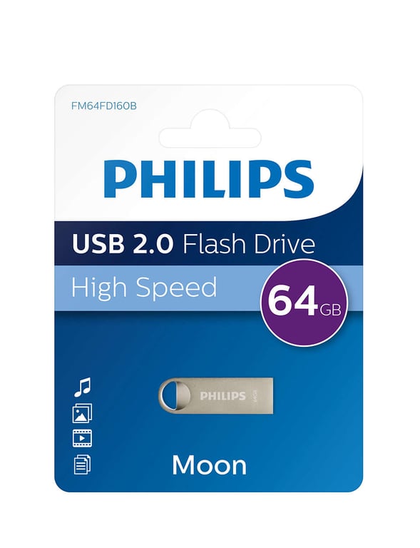 Philips Moon Edition 2.0 lecteur USB flash 64 Go USB Type-A Argent - Neuf