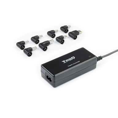 Cargador de Portátil TooQ TQLC-65BS02AT- 65W- Automático- 8 Conectores- Voltaje 18.5-20V- 1 USB