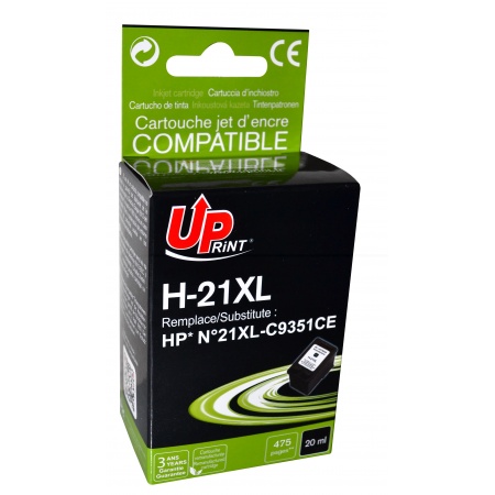Uprint Cartouche Encre Compatible Hp 21xlbknoir