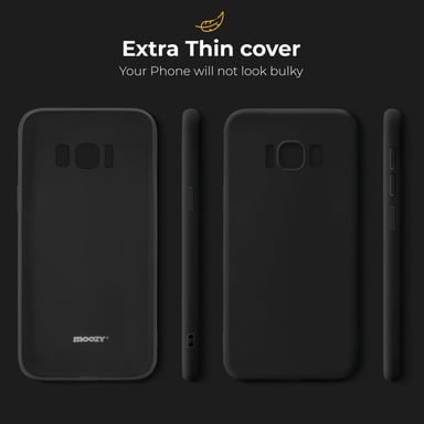 Moozy Minimalist Series Coque en silicone pour Samsung S8, noir - Finition mate fine et souple en TPU
