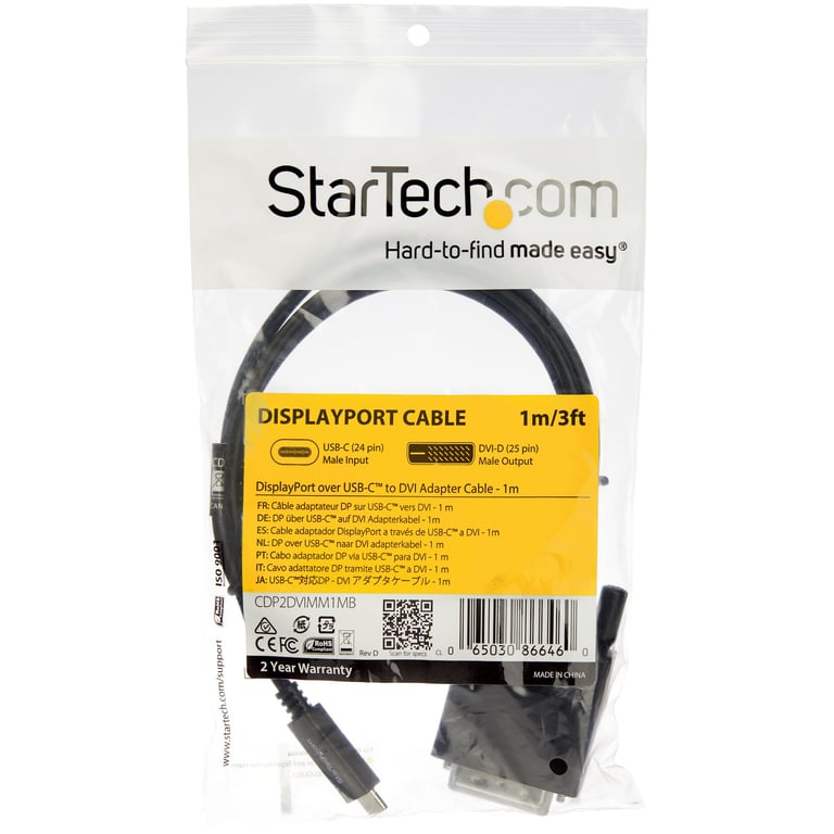 StarTech.com Cavo adattatore da USB-C a DVI-D da 1 m - 1920 x 1200