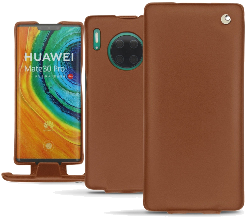 Housse cuir Huawei Mate 30 Pro - Rabat verticalMarron