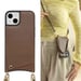 Selencia Coque de télephone Nova avec cordon et porte-cartes pour Apple iPhone 14 / 13 - Mocha Brown