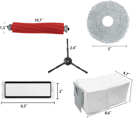 Accessoires pour aspirateurs Roborock P10 / Q Revo 17 pièces   Modèle 2