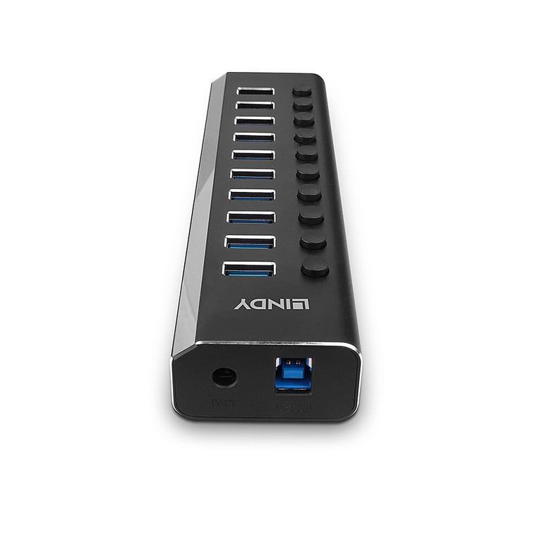 Lindy Concentrateur hub avec interrupteurs marchearrêt 10 x SuperSpeed USB 3.0 de bureau - vue 4