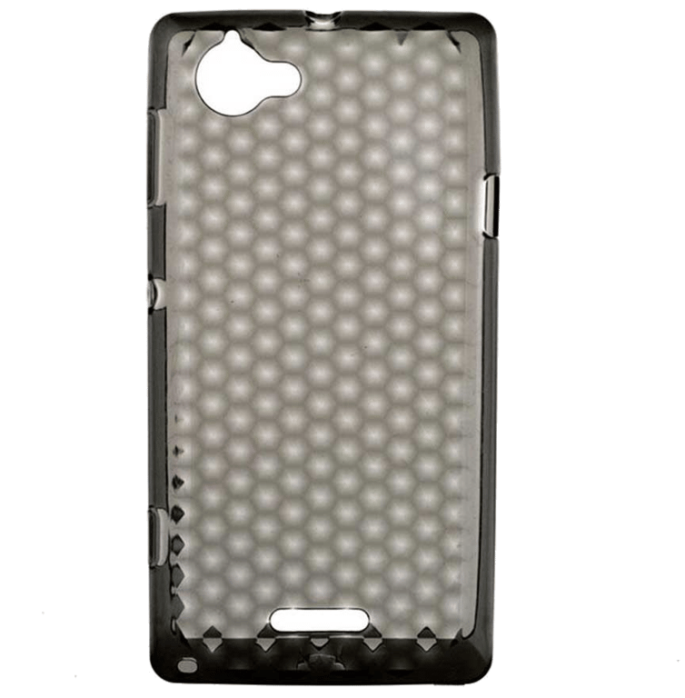 Coque silicone unie compatible Givré Noir Sony Xperia L