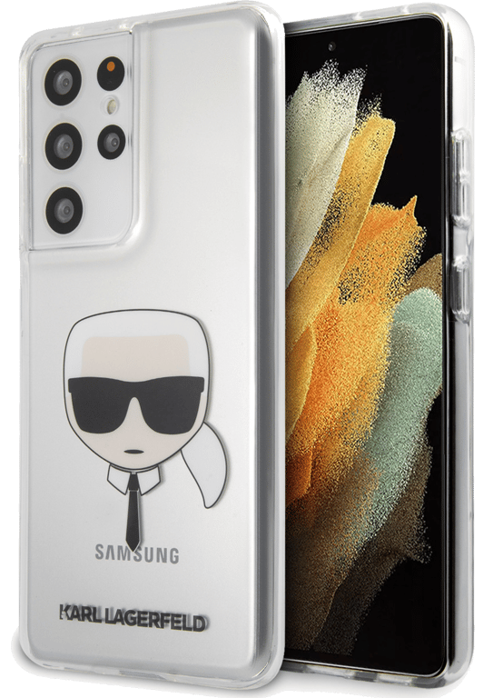 Coque pour Samsung Galaxy S21 Ultra G998 Transparent KLHCS21LKTR Karl Lagerfeld Hardcase Karl's Head