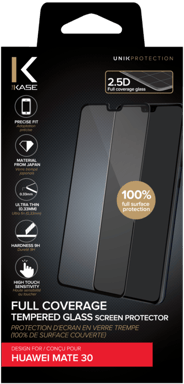 Pellicola protettiva in vetro temperato (100% di copertura della superficie) per Huawei Mate 30, nero