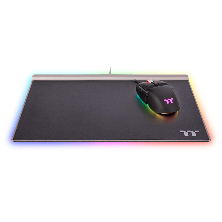 Tapis de Souris Thermaltake Argent MP1 RGB – 359 x 254 mm, Aluminium, Antidérapant - vue 2