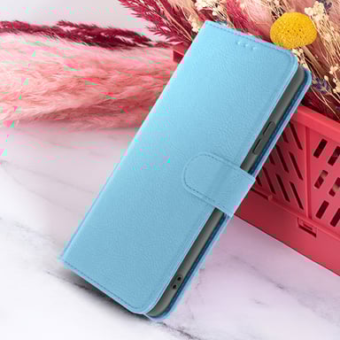 Zanaé Funda tipo cartera para Oppo A5 Pro con soporte y lengüeta magnética Bleu ciel