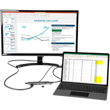 StarTech.com - DKT30CHSDPD1 - Adaptador multipuerto USB-C, USB-C a HDMI 2.0 4K 60Hz, 100W PD Passthrough