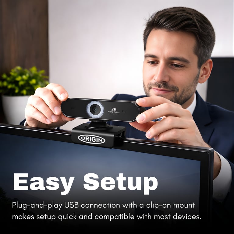 Origin Storage USB 2K Full HD webcam 5 MP 2592 x 1944 pixels USB 2.0 Neuf - vue 3