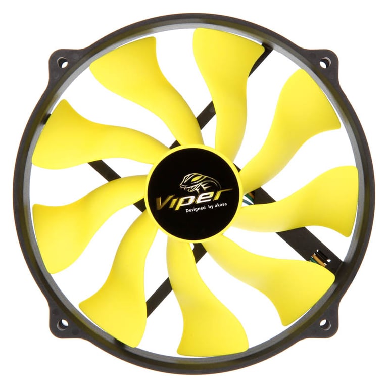 Akasa 14cm Viper R Fan Boitier PC Ventilateur Jaune Neuf - vue 2