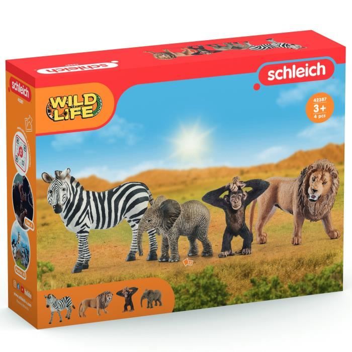 Figurines les animaux d'Afrique jouets pour enfants dès schleich 42387 Wild life - vue 2
