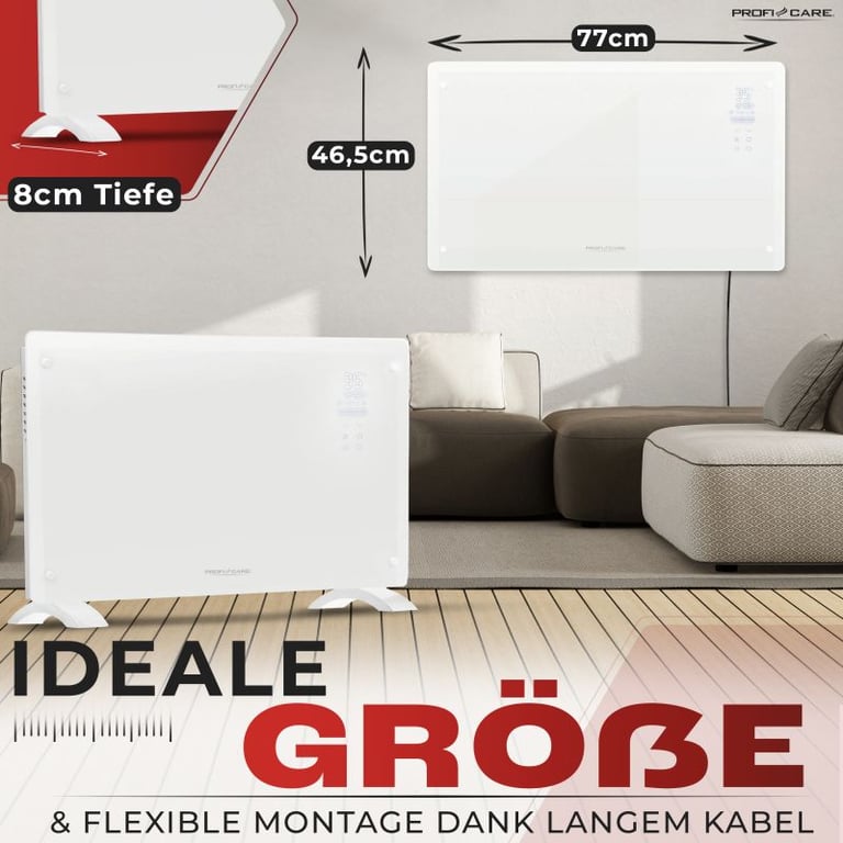 Convecteur en verre Proficare PC GKH3119 Neuf - vue 3