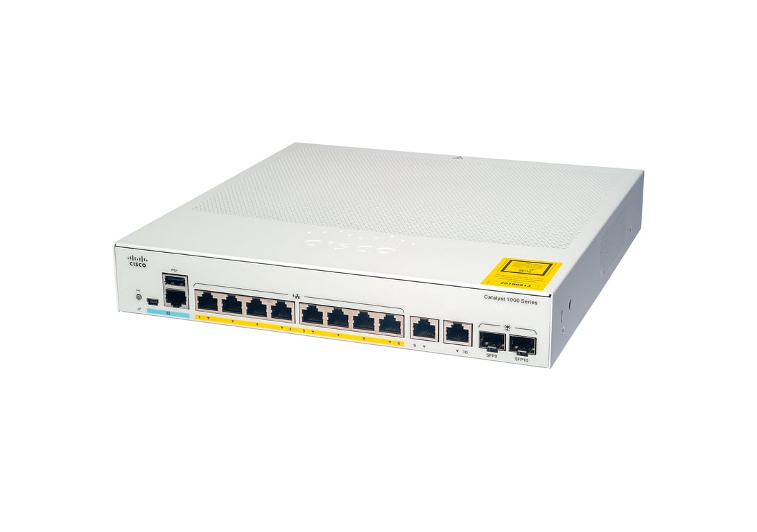 Cisco Catalyst C1000 8P 2G commutateur réseau Géré L2 Gigabit Ethernet 101001000 Connexion Ethernet supportant 'alimentation via ce port PoE Neuf